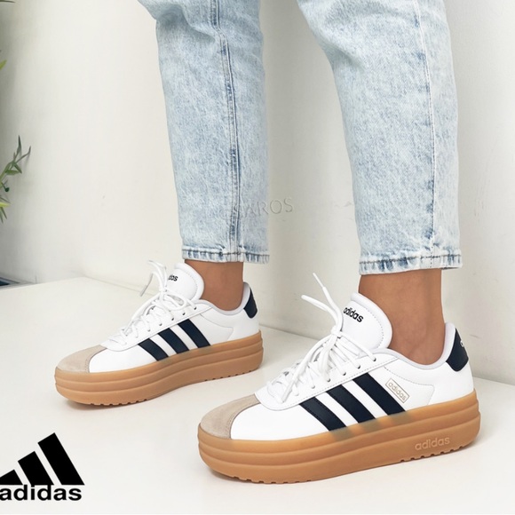 Adidas VL Court Bold White and Black Sneakers - Picture 10 of 12